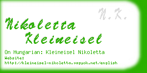 nikoletta kleineisel business card